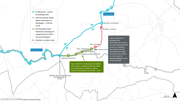 Kaartje omleiding Epen 25 maart t/m 18 mei 2026 Kaartje omleiding Epen 25 maart t/m 18 mei 2026
