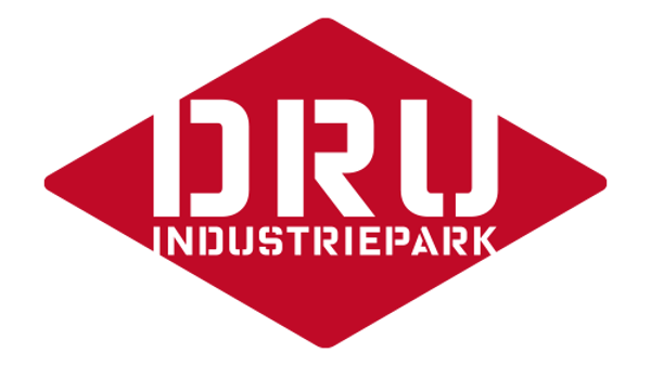 Een rode ruit met daarin in witte letters DRU Industriepark Ulft. Een rode ruit met daarin in witte letters DRU Industriepark Ulft.