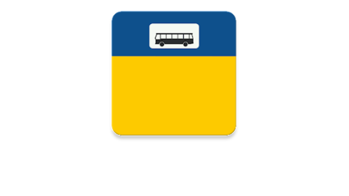 Illustratie van een geel en blauw bushaltebord. Illustratie van een geel en blauw bushaltebord.