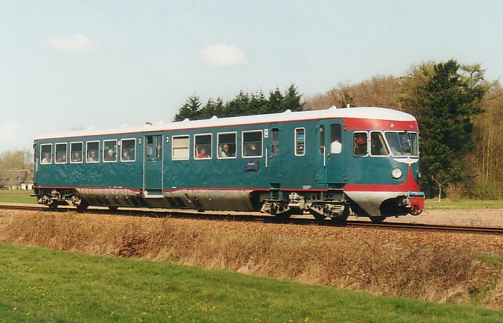Een oude foto van de trein De Blauwe Engel
