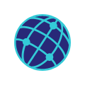 Icoon van een wereldbol met lijnen eroverheen die laten zien dat alles online verbonden is.